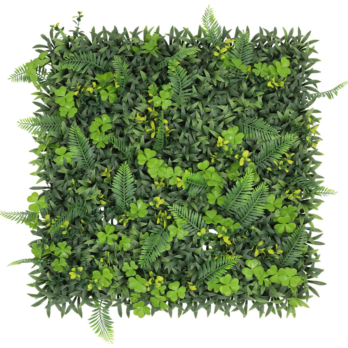 ECOOPTS 20"x20" Faux Ivy Privacy Fence Screen Artificial Boxwood Panels Topiary Hedge Plants for Indoor Outdoor Decoration, #16 Mixed Leaves, 15 Packs