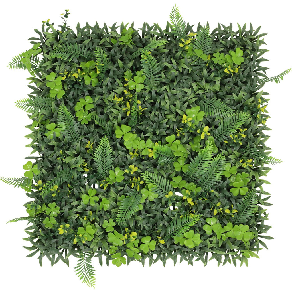 ECOOPTS 20"x20" Faux Ivy Privacy Fence Screen Artificial Boxwood Panels Topiary Hedge Plants for Indoor Outdoor Decoration, #3 Mixed Leaves, 20 Packs