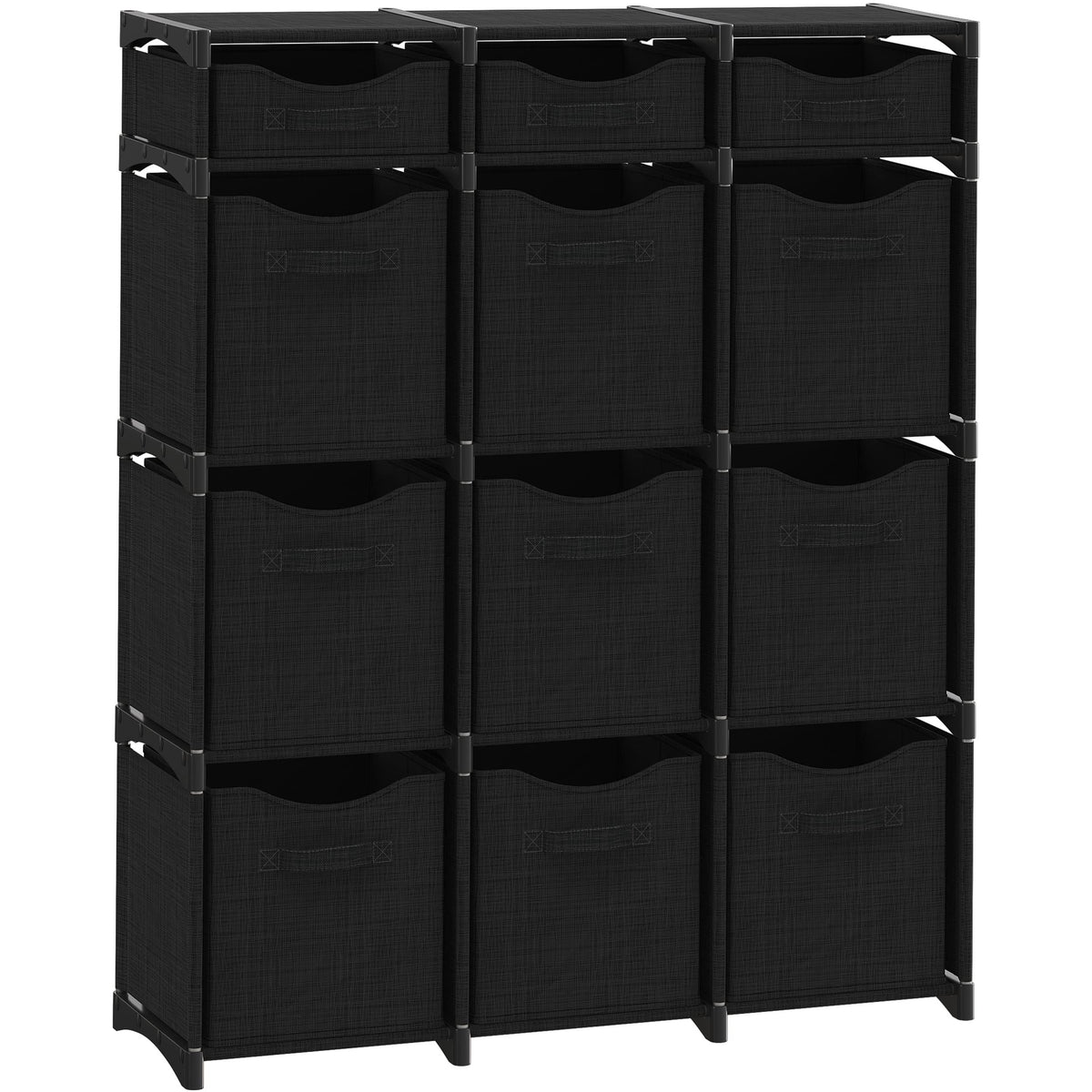 Cube Storage Organizer with Storage Bins Included - The Perfect Closet Organizers and Storage Solution. Includes 12 Storage Cubes, Great For Toy Storage, Closet Storage, Clothes Storage (Grey)