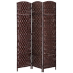 HOMCOM Room Divider 4-Panel, 6FT-Tall Folding Privacy Screen, Natural