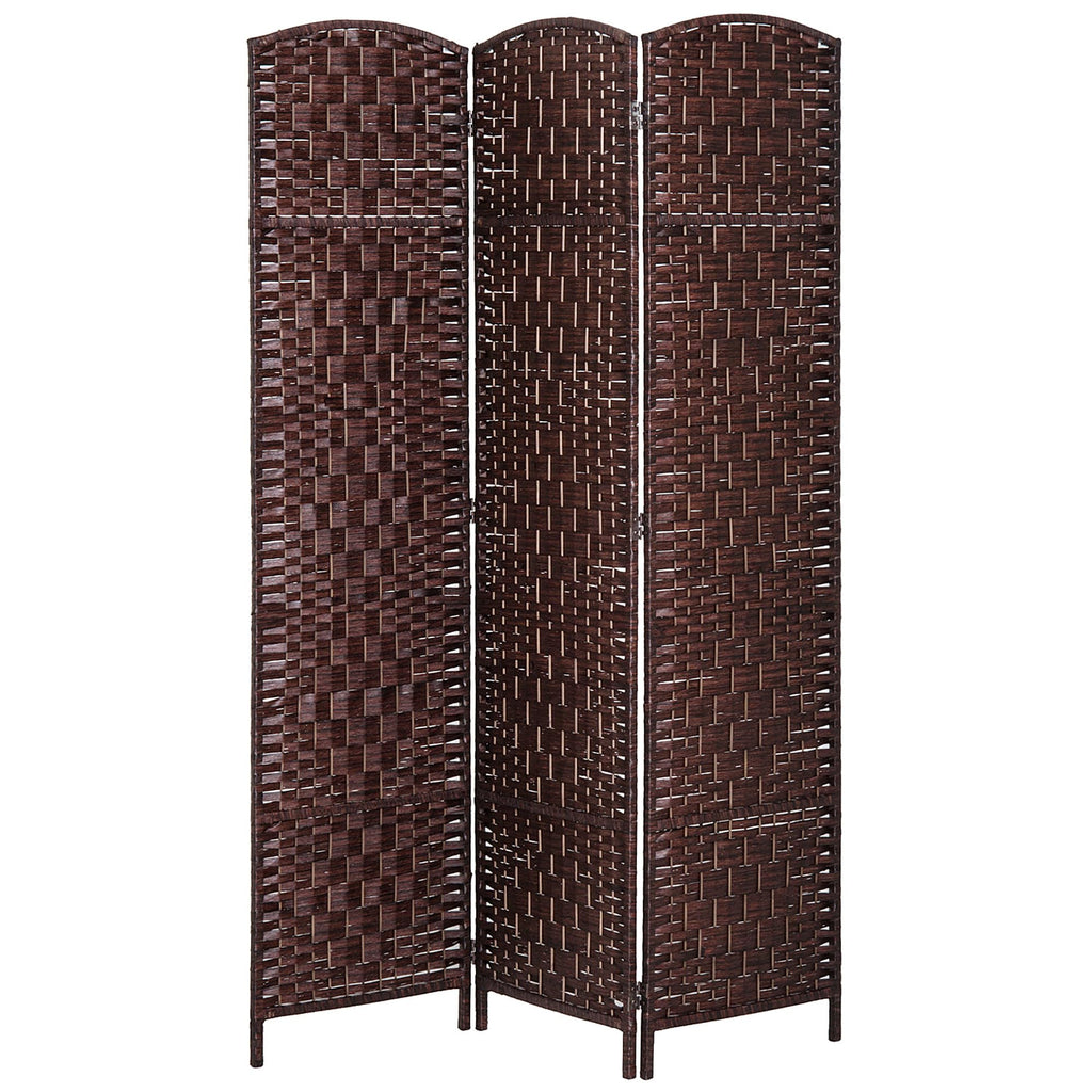 HOMCOM Room Divider 6-Panel, 6FT-Tall Folding Privacy Screen, Natural