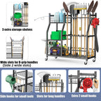 WALMANN Garden Tool Organizer with Wheels, Rakes/Shovels/Yard Tools Stand