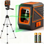 Laser Level with Tripod, 120 feet Green Cross Line Self Rotary Leveling Laser Level, Vertical and Horizontal Line, Rotatable 360 Degree, Manual Self leveling and Pulse Mode,IP54 Waterproof & Battery1