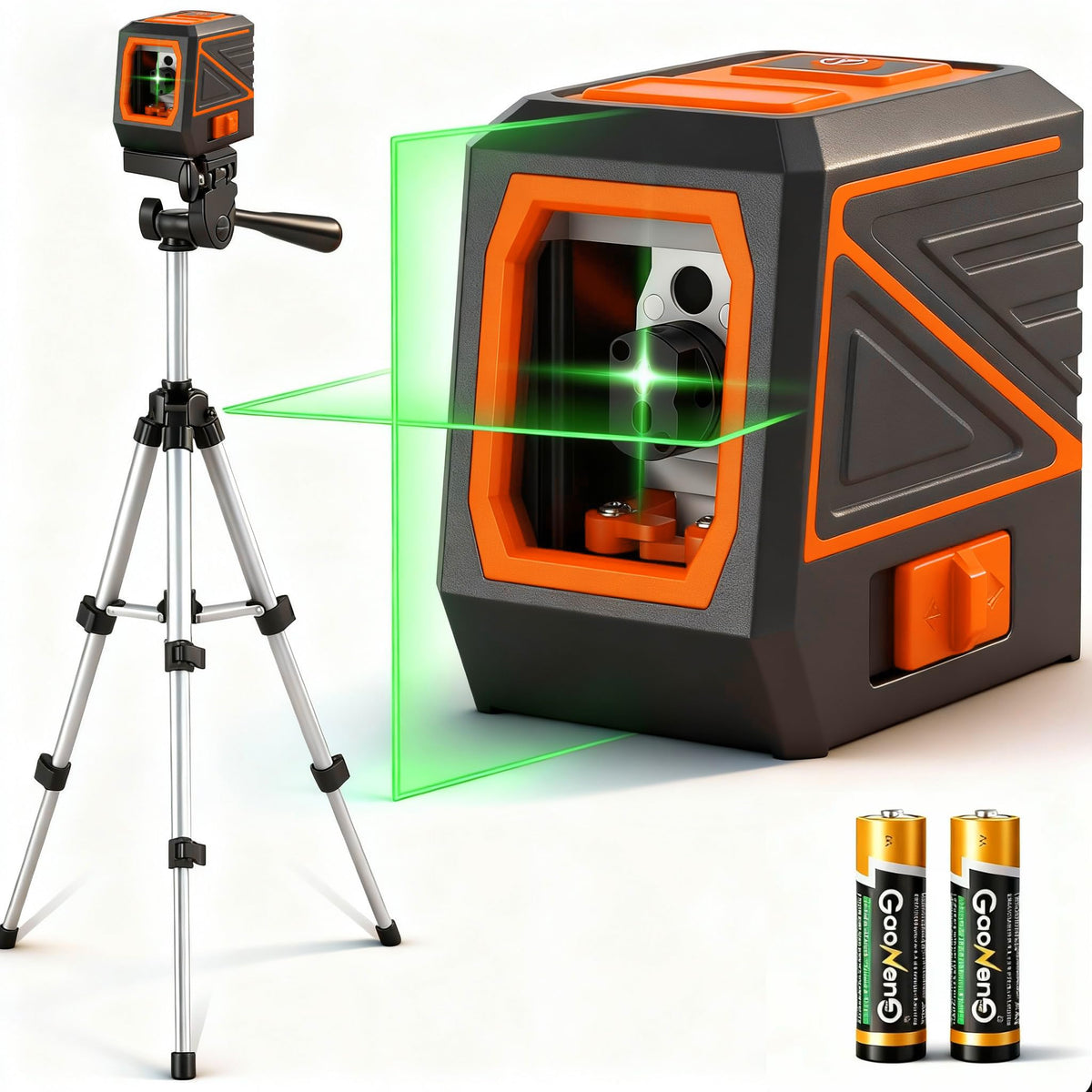 Laser Level with Tripod, 120 feet Green Cross Line Self Rotary Leveling Laser Level, Vertical and Horizontal Line, Rotatable 360 Degree, Manual Self leveling and Pulse Mode,IP54 Waterproof & Battery1