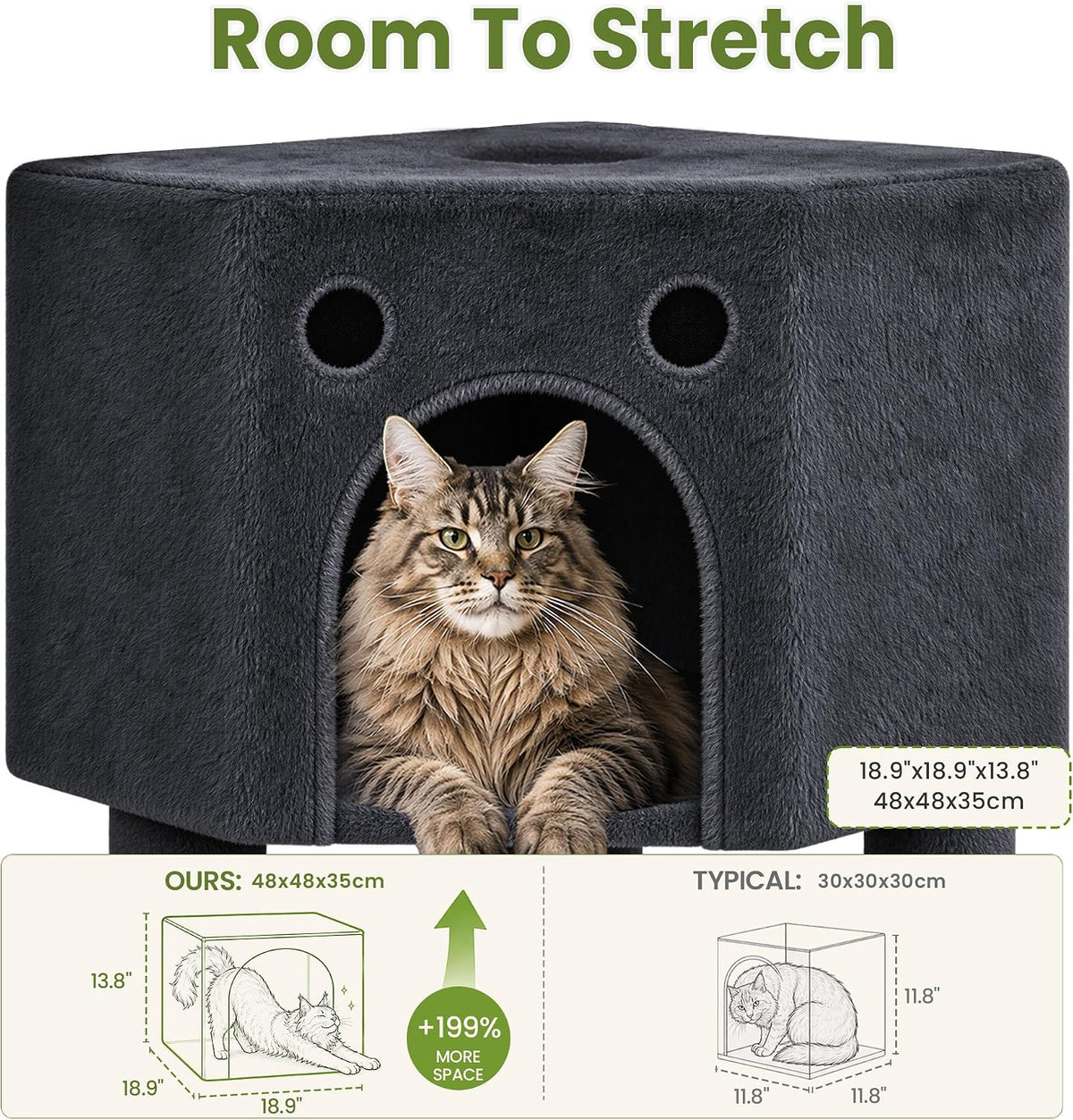 Cat Tree Tower for Indoor Large Adult Cats, 73in Tall Heavy Duty with Perch