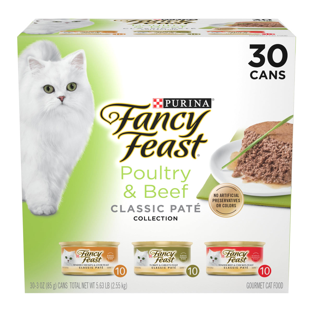 Fancy Feast Purina Gravy Lovers Poultry and Beef Grilled Gourmet Wet Cat Food Variety Pack - 3 oz. Cans,(Pack of 60)