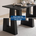 Garvee 63" Dining Table for 4-6 People, Modern Kitchen Table, Black