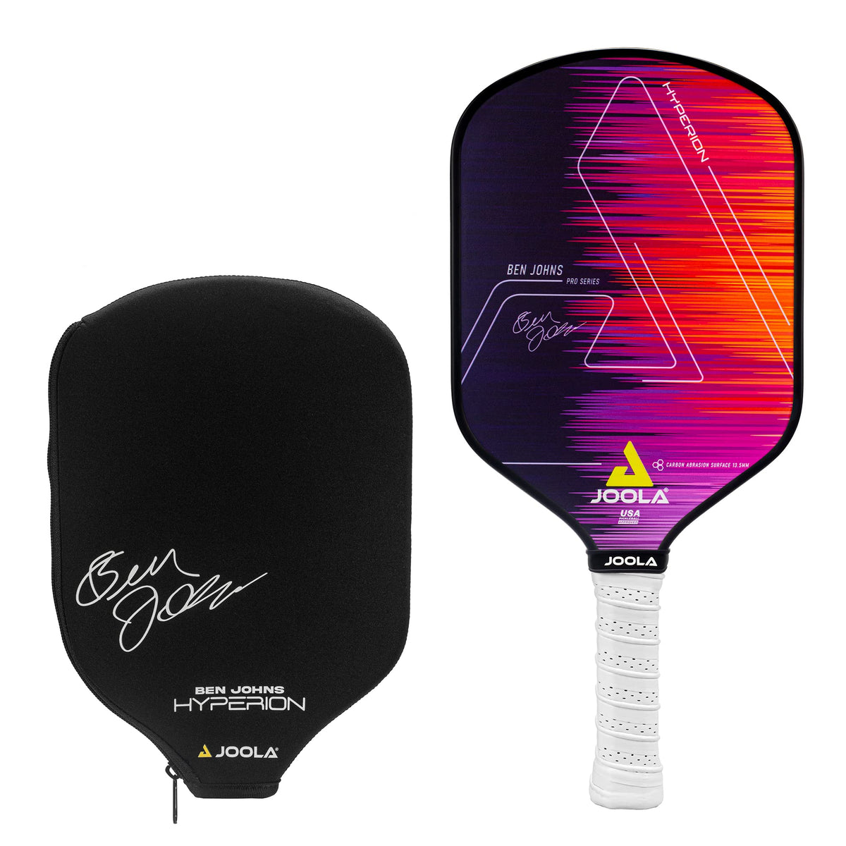 JOOLA Ben Johns Hyperion Pickleball Paddle - Select Raw Carbon Surface or Carbon Abrasion Surface for Increased Power and Spin - Elongated Grip Handle - Carbon Fiber Pickleball Paddle - USAP Approved