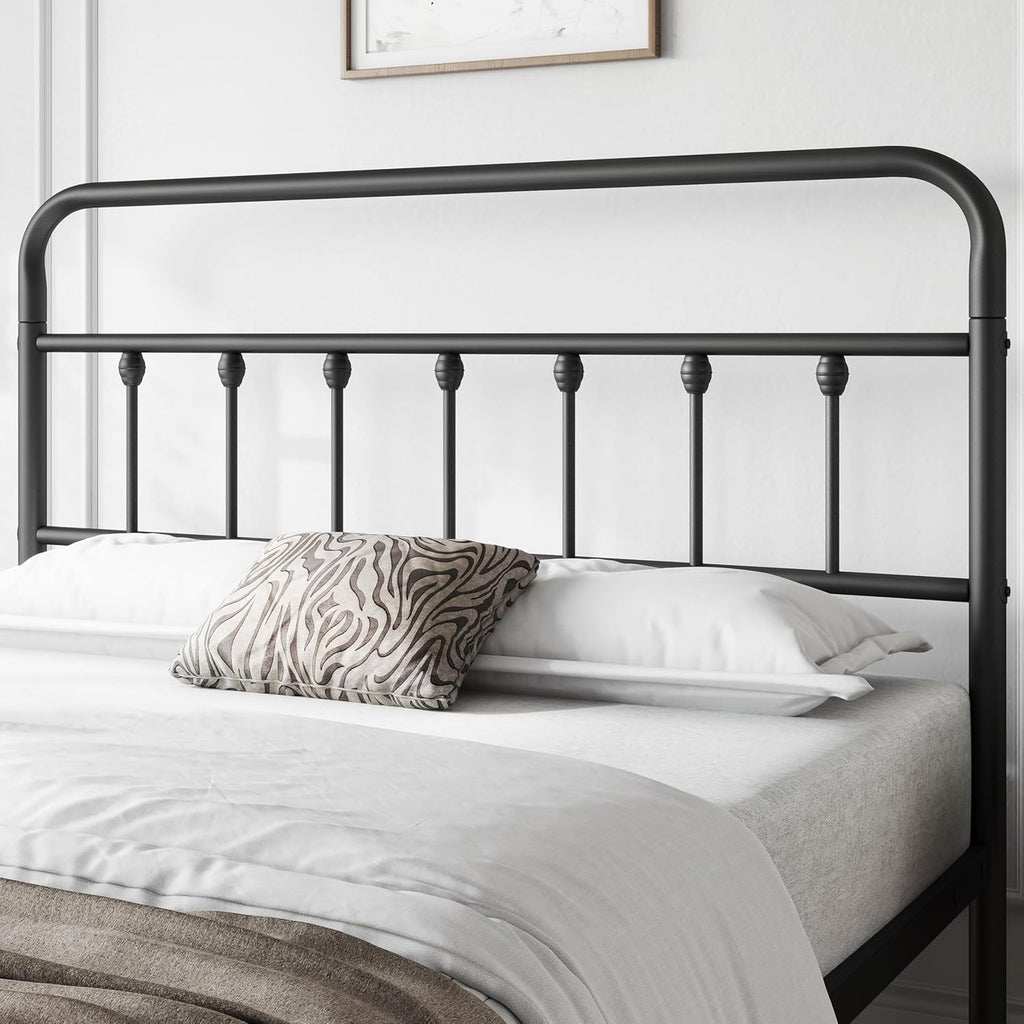 Yaheetech Queen Metal Platform Bed Frame, Victorian Headboard & Footboard