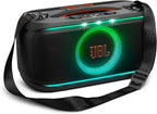 JBL PartyBox On-The-Go 2 - Portable Party Speaker with one Wireless Digital mic, Handle and a Strap, Dynamic Light, Up to 15 Hours Playtime, Splash Proof & Auracast (Black) (Renewed)