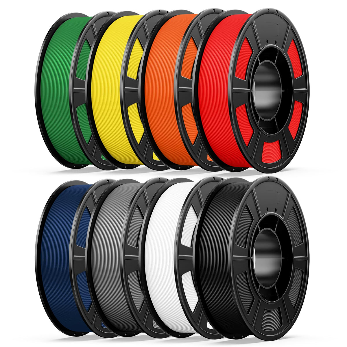 UJOY3D 10kg Hyper PLA+ 3D Printer Filament Bundle, Upgraded PLA+ Filament 1.75mm, 1kg Spool 10 Pack, Black+Cream White+Grey+Red+Cobalt Blue+Green+Christmas Green+Orange Yellow+Coffee Brown+Iris Purple