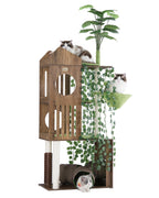 FourFurPets Large Cat Tree with Leaves, 72.8" Tall Cat Tower, Anti-tip Kit