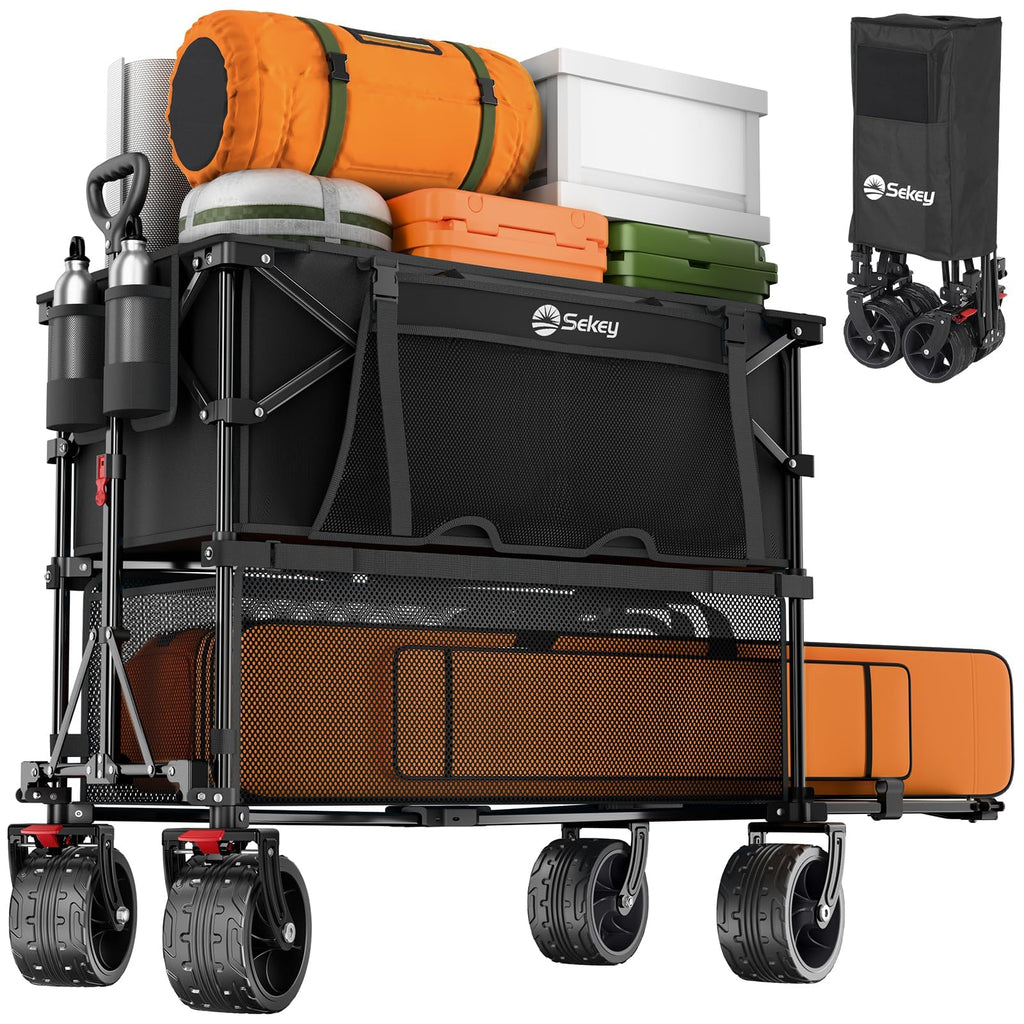 Sekey 400L Double-Decker Wagon, 500 lb Capacity, 50 in Extender