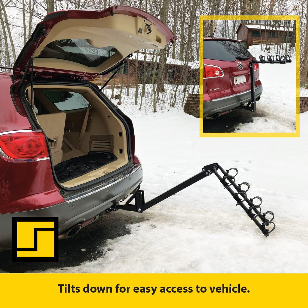 Stromberg Carlson BC-108 Bike Rack for Cars, Trucks and SUV's - 4-Bike Post Mount Carrier for Motorhomes, Travel Trailers and Fifth Wheels - Bike Rack Receiver for 1-1/4" 2" - 120 LB Weight Capacity