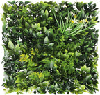 ECOOPTS 20"x20" Faux Ivy Privacy Fence Screen Artificial Boxwood Panels Topiary Hedge Plants for Indoor Outdoor Decoration, #6 Mixed Leaves, 15 Packs