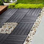 68 Pcs Interlocking Deck Tile (11.42"x11.42"), 61.60 Sq.Ft Deck Flooring Outdoor Waterproof All Weather, Flooring Tiles for Balcony, Backyard, Indoor & Outdoor, Dark Gray