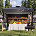 10x10 One Push Pop Up Canopy Tent with Vented Roof, White
