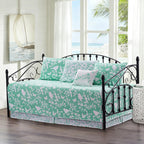 HESTIN 4Pcs Sky Blue Scallop Daybed Cover Set 75"x39" Petunia Embroidery