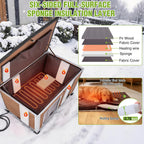 GUTINNEEN Large Outdoor Heated Dog House for Outside with Heating Pad,Brown