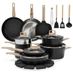 Garvee 21 Piece Non-Stick Pots and Pans Set Ceramic Cookware