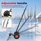 IRONMAX 36" Wide Snow Shovel for Driveway with Wheels, Black