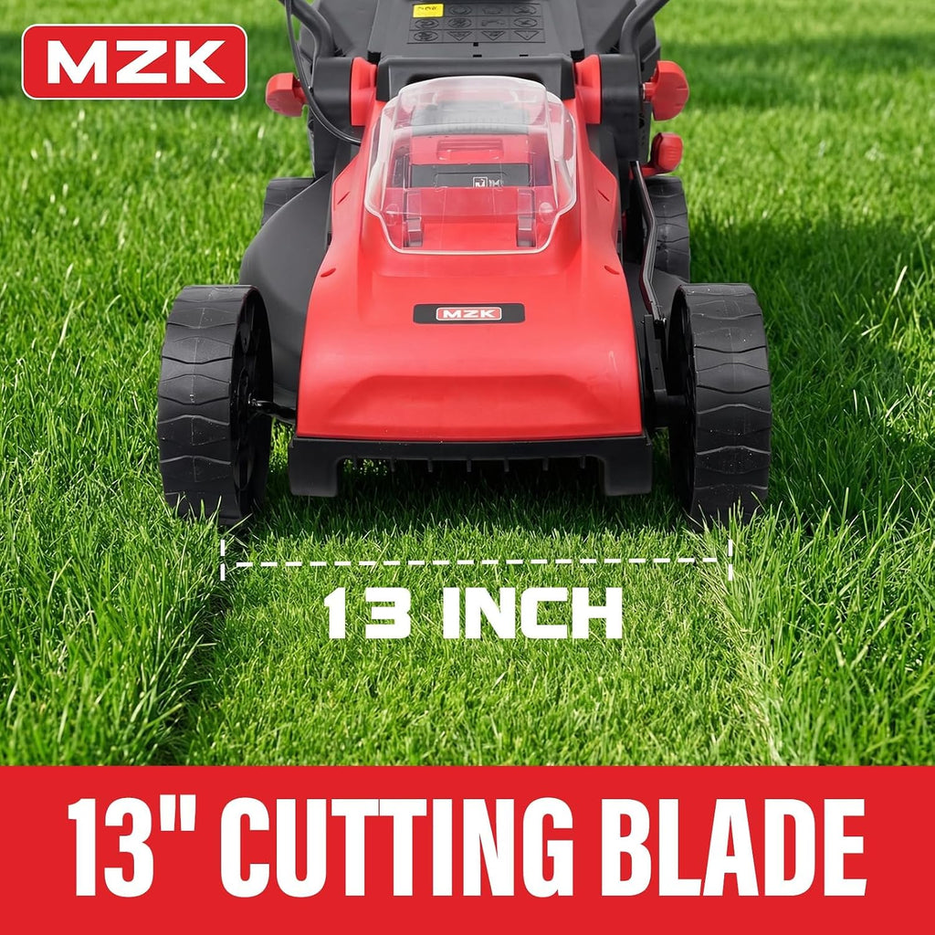 MZK 20V 13-Inch Electric Lawn Mower, Compact Brushless Mower