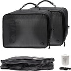 ZPO Travel Vacuum Bags with Pump, IP68 Waterproof Reusable Vacuum Seal Bags for Clothing Travel, 46L Compression Bags for Carry On Suitcases and Backpack (2 Pack+Pump)