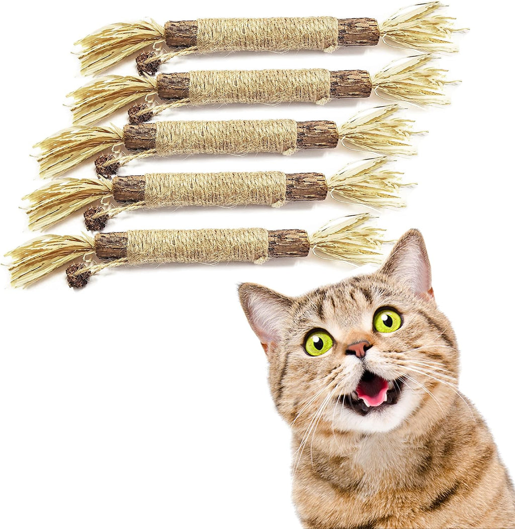 5 Pack King Size Cat Chew Toys - Kitten Teething Toys, Aggressive Chewer & Anxiety Relief