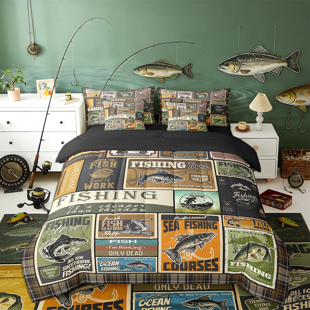 Feelyou Deer Comforter Set with Sheets King Size 7 piece Kids Rustic Deer Hunting Bedding Set Cabin Lodge Deer Bed in a Bag Farmhouse Nature Wildlife Antlers Brown Bed Set