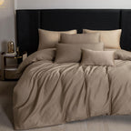 MooMee Queen Duvet Cover Set 100% Extra Long Staple Cotton Cooling Bedding