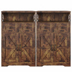 Farmhouse Storage Cabinet with Drawers, Small Kitchen Pantry Cabinet, White