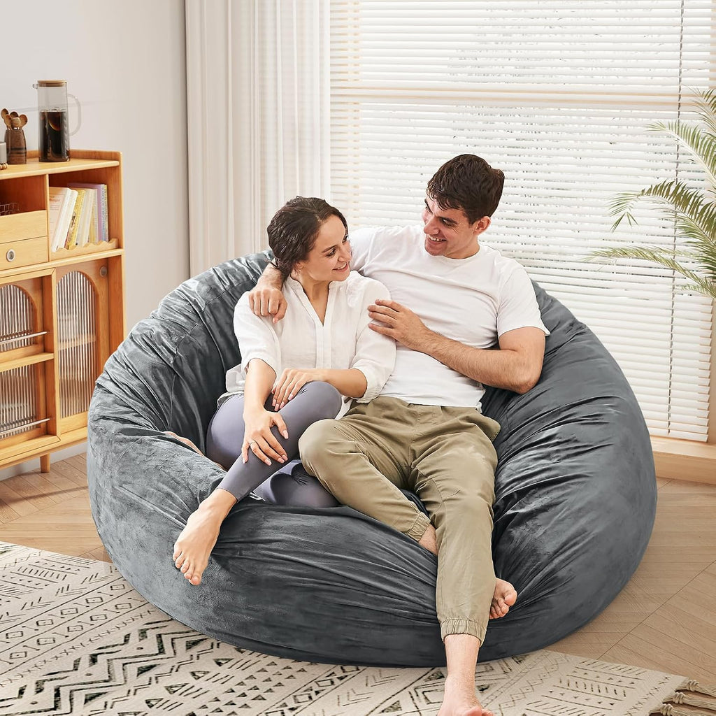 Bean Bag Chairs for Adults - Giant Bean Bag Convertible Floor Sofa