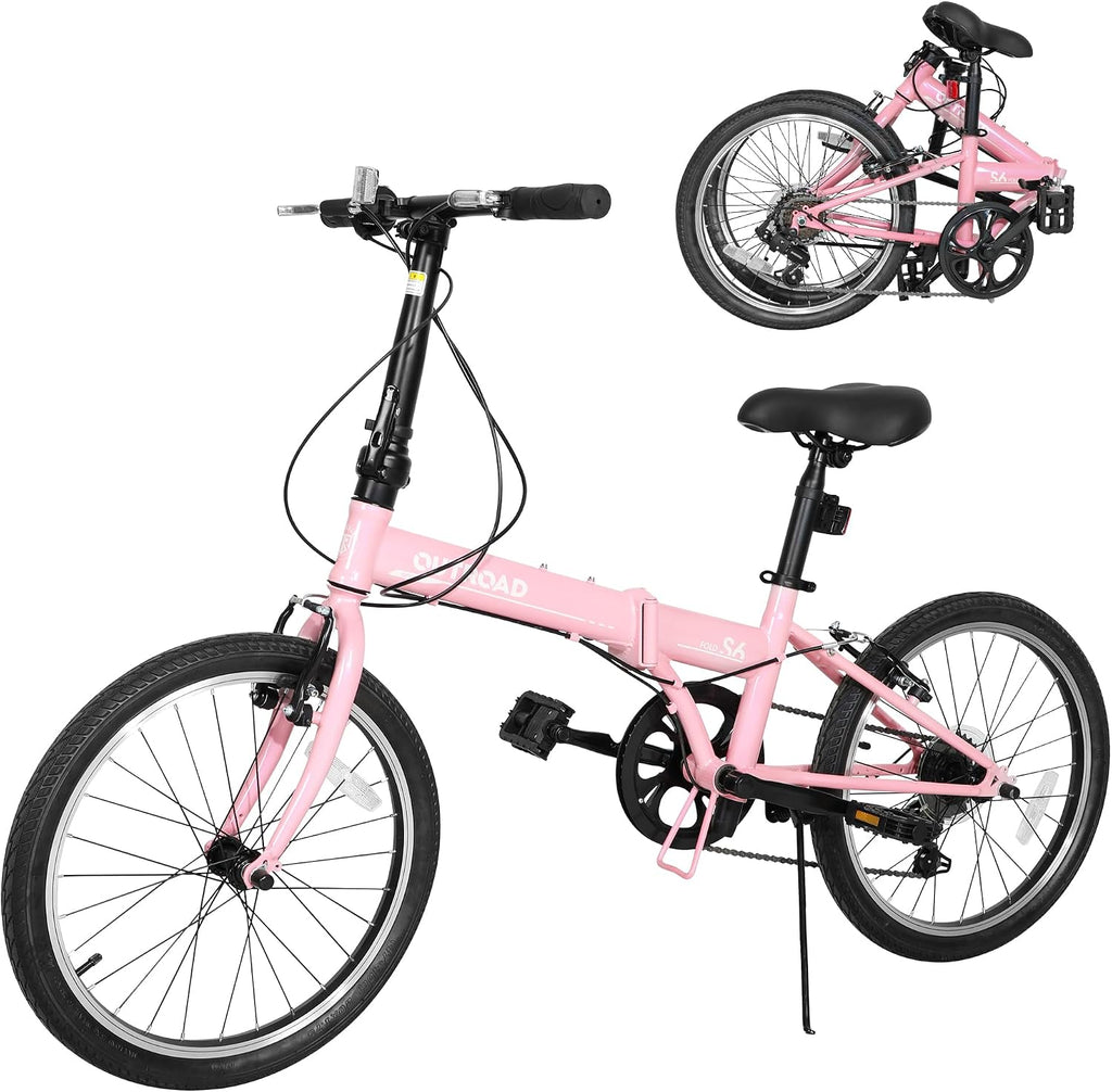 Betterland 20 inch Folding Bike, Foldable Bicycle for Adults with 7 Speed Derailleur, Lightweight Collapsible Bicycle for City Commuting, Fold Up Bike Men Women Teenagers