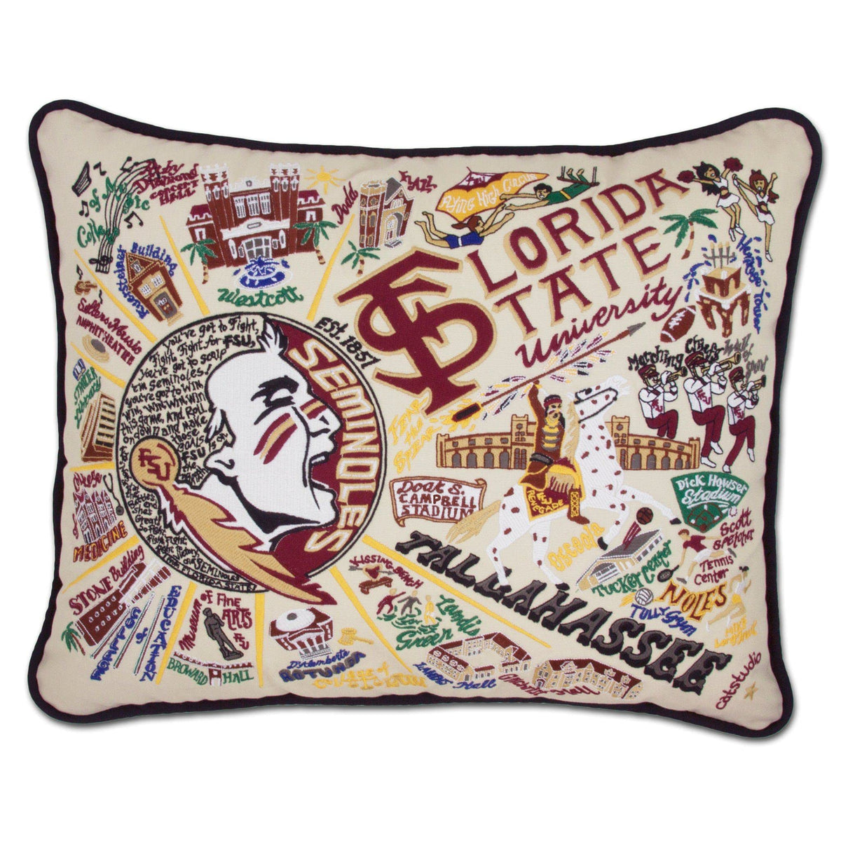 Catstudio Texas A&M Aggies Hand Embroidered Throw Pillow