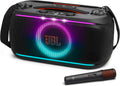 JBL PartyBox On-The-Go 2 - Portable Party Speaker with one Wireless Digital mic, Handle and a Strap, Dynamic Light, Up to 15 Hours Playtime, Splash Proof & Auracast (Black) (Renewed)