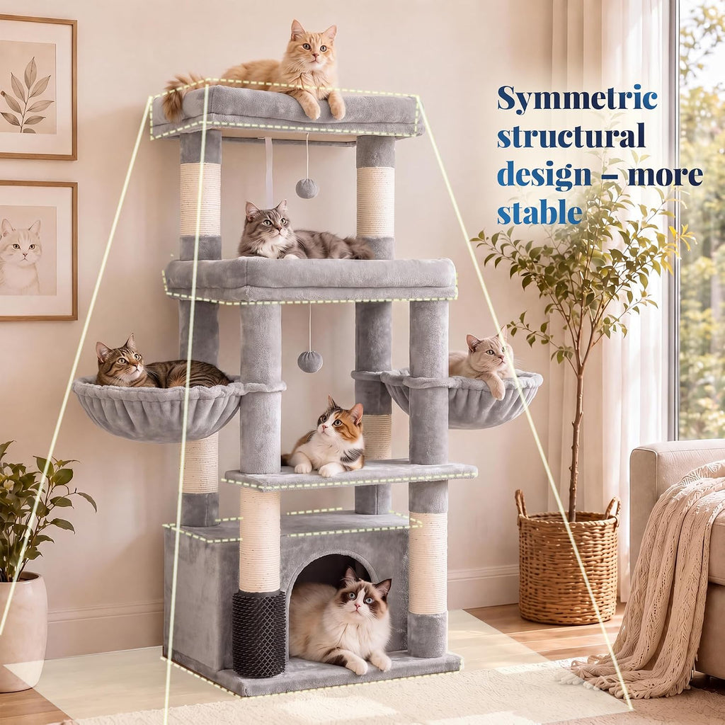 Hey-brother Cat Tree Tower with Extra Large Platform, Big Condo, MPJ070W