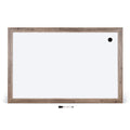 U Brands Dry Erase White Board, 24" x 36", Magnetic, Rustic Wood Frame