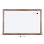 U Brands Dry Erase White Board, 24" x 36", Magnetic, Rustic Wood Frame