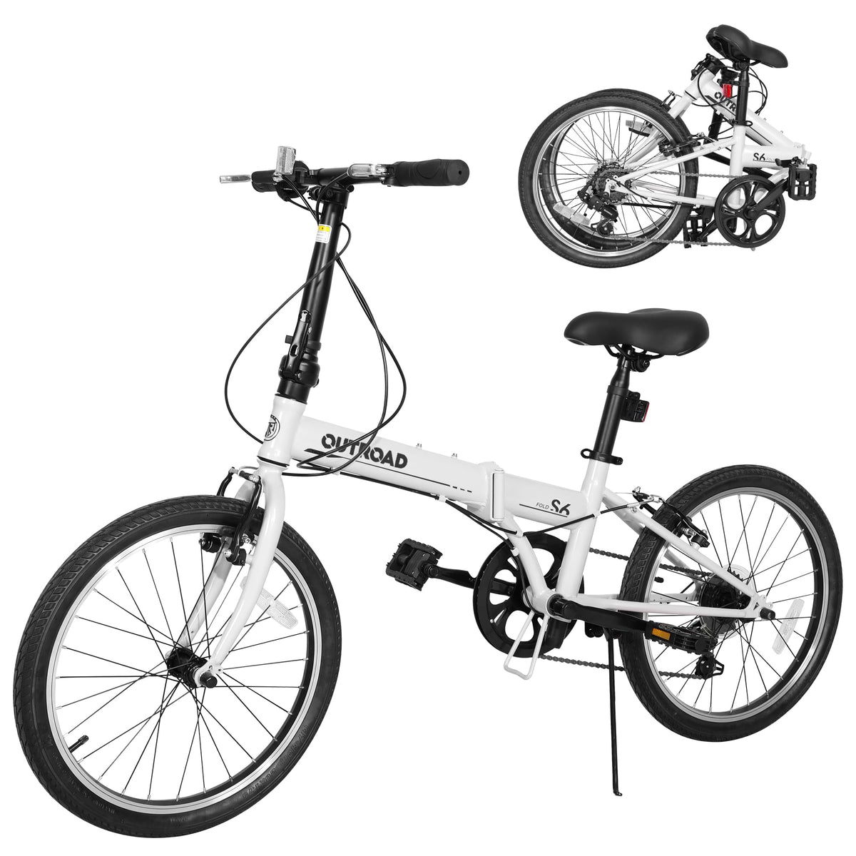 Superday 20 Inch Folding Bike, 7-Speed Lightweight Foldable Bike for City Commuting, Folding Bicycle with V Brake Adjustable Stem, Folding Bikes for Adults/Men/Women/Teenagers(Black/White/Blue/Pink)