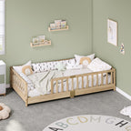 Twin Montessori Floor Bed with Rails