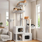 Gitelsnour Sturdy Cat Tree Tower, 3 XXL Condos for Large Adult Cats GCT036W