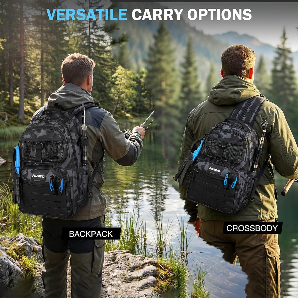 PLUSINNO Fishing Gear, Fishing Backpack with Tackle Box, Tackle Backpack