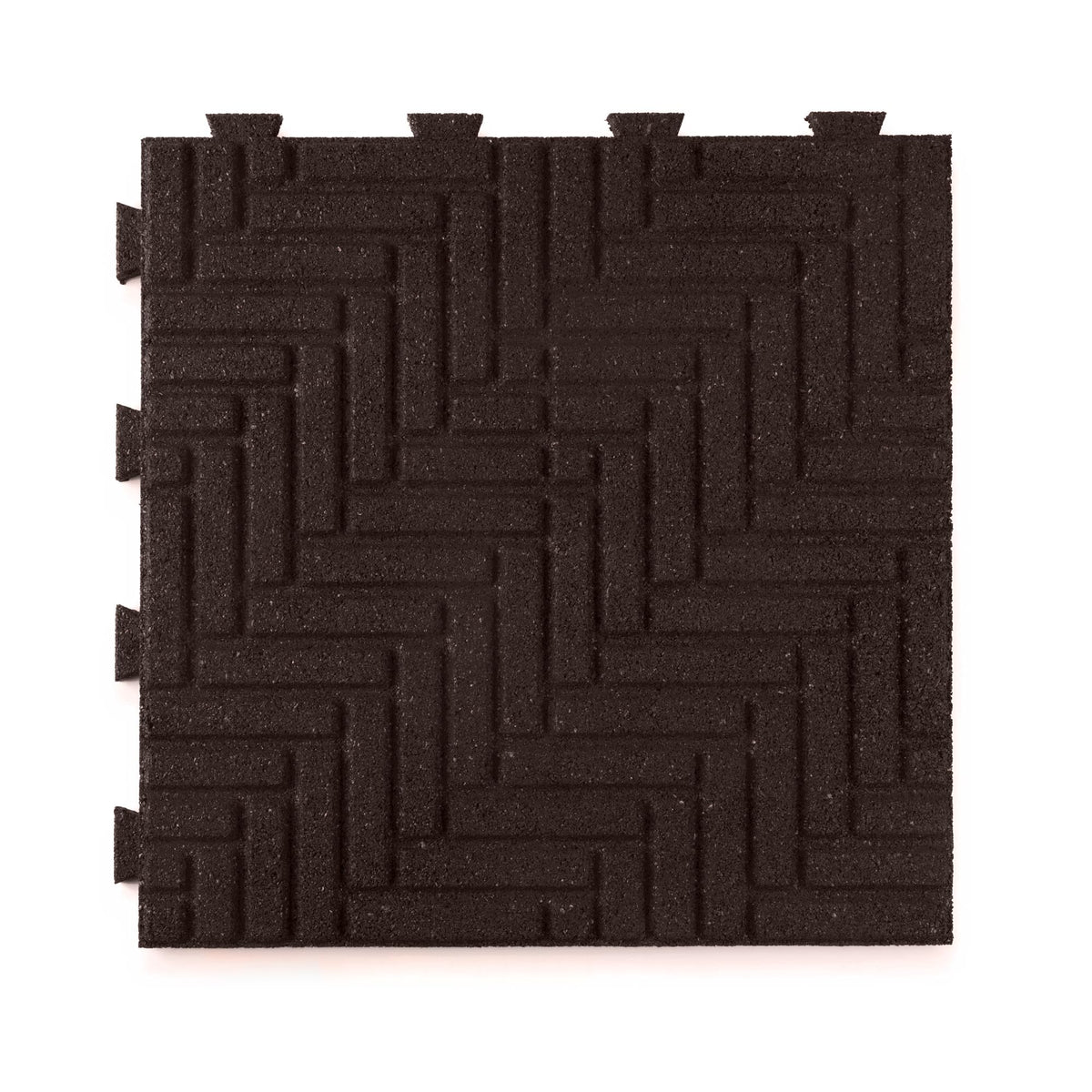 Playsafer Herringbone Rubber Interlocking Tiles | 16 X 16 | Easy Install for Indoor and Outdoor Use (Red, 20 Tiles)