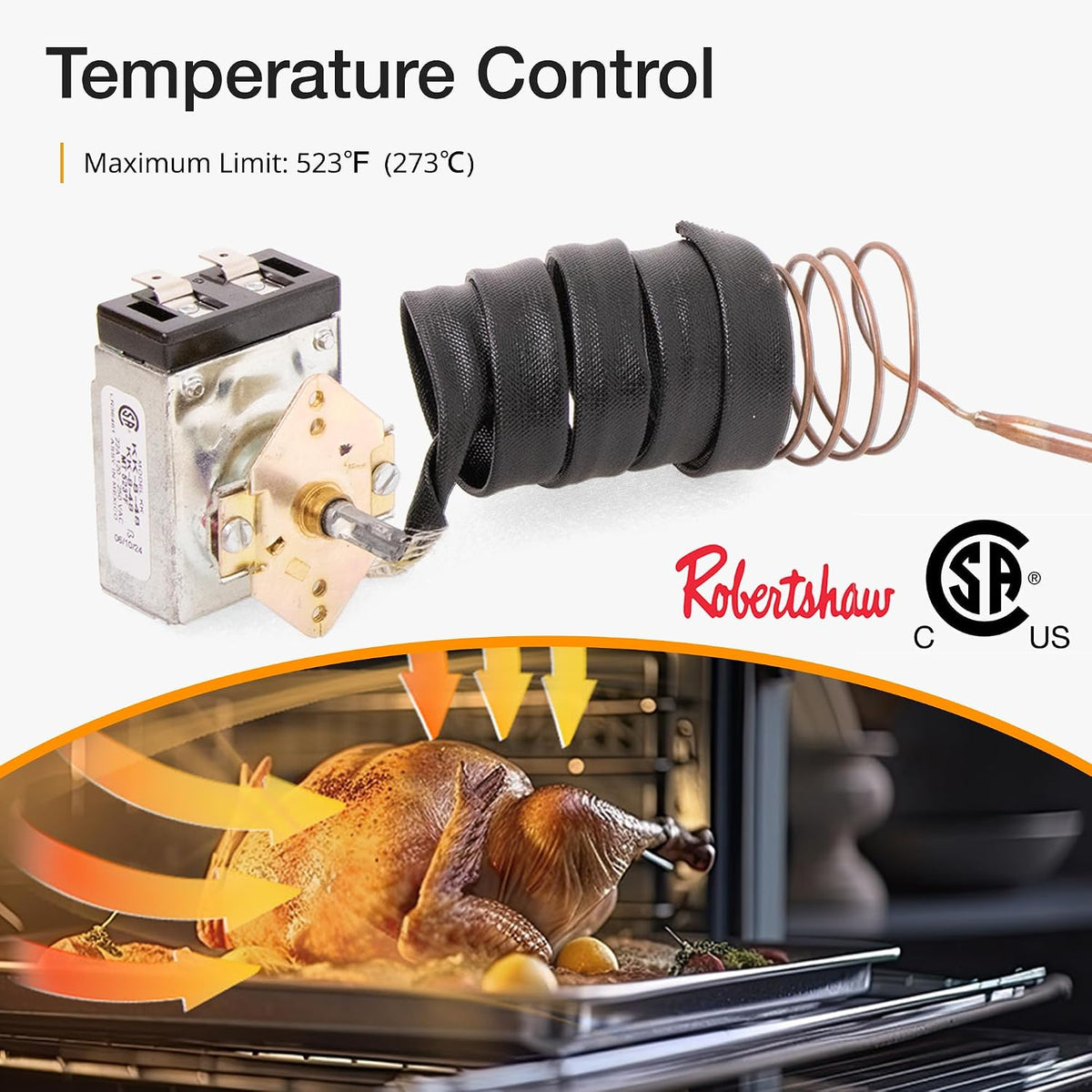 Robertshaw KK-8-48 Oven Thermostat, Replacement for Viking PB010035