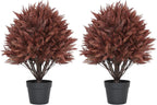 24" Artificial Cypress Ball Plants Outdoor, Fall Topiary Trees