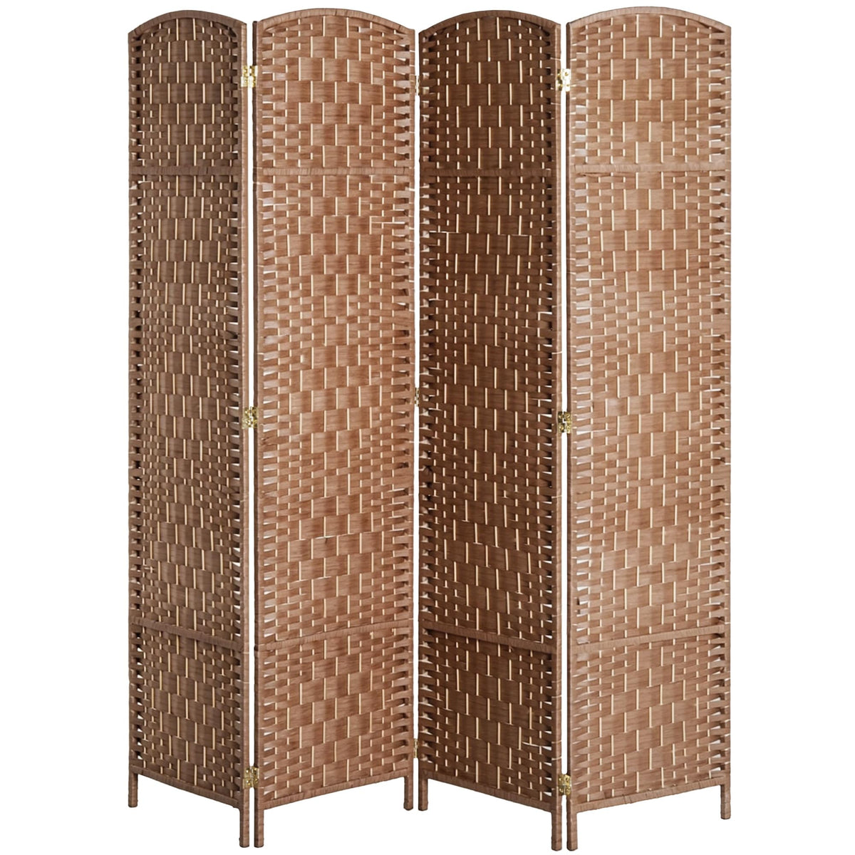 HOMCOM Room Divider 4-Panel, 6FT-Tall Folding Privacy Screen, Natural