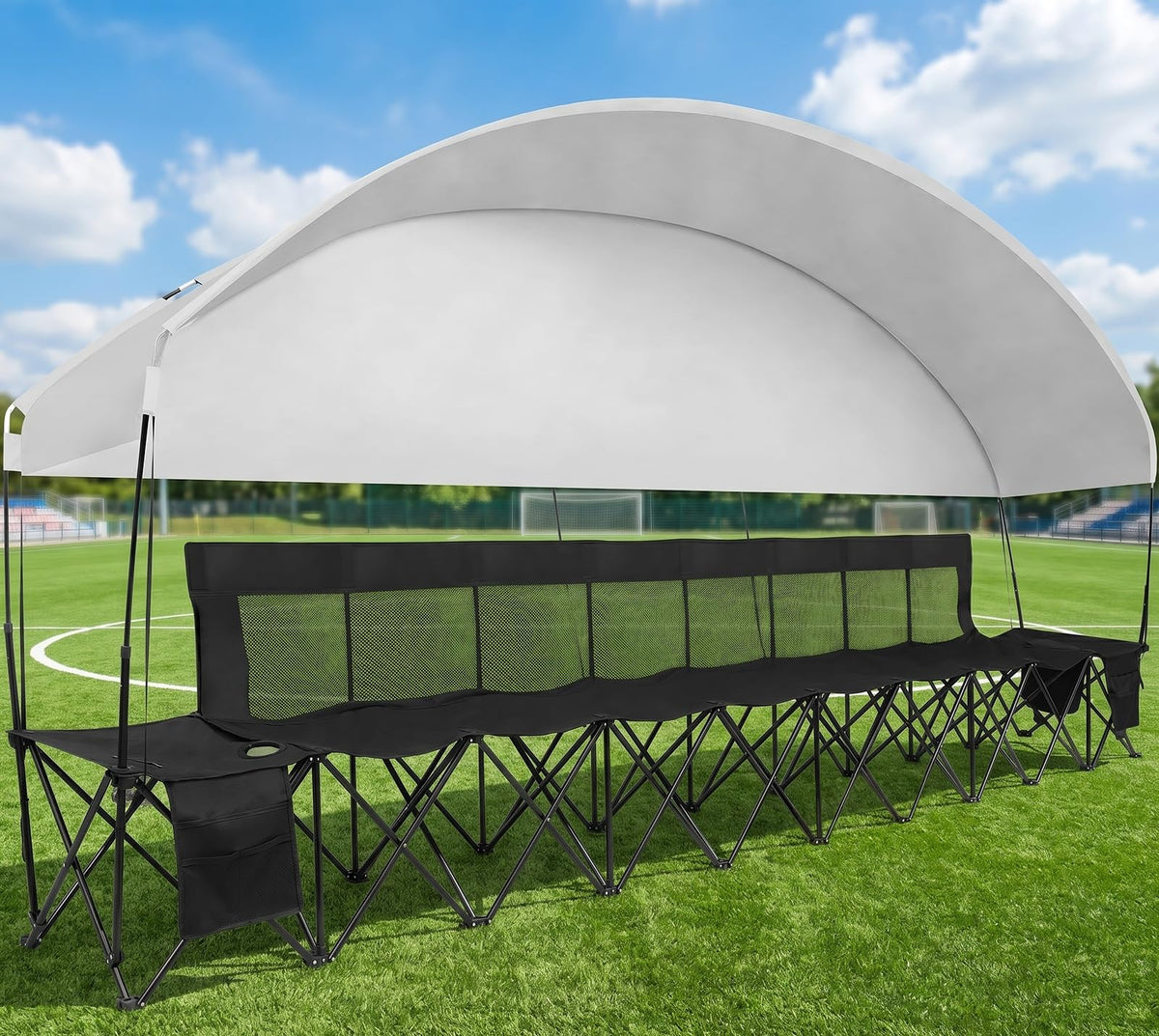 1MORE Folding Bench, Portable Foldable Sideline Bench for Team with Carry Bag