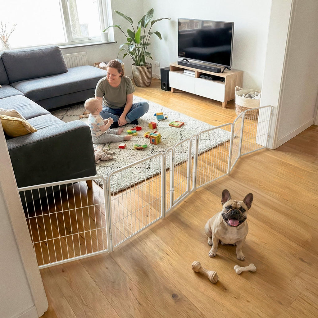 FXW Dog Gate, Extra Wide Adjustable for Openings Up to 111", 32" H
