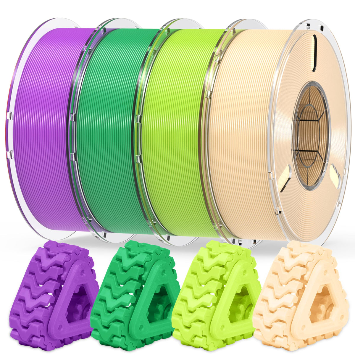 RAMBERY Silk Rainbow PLA 3D Printer Filament Bundle, 10 Colors Total 10kg, 1.75mm Multicolor Gradient 3D Printing Filament for Most FDM 3D Printers, 1KG Spool (2.2lbs) x 10 PCS