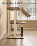 FourFurPets 43.7" Modern Cat Tree for Large Cats, Quick One‑Person Assembly